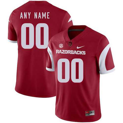 Mens Arkansas Razorbacks Customized Red College Football Jersey